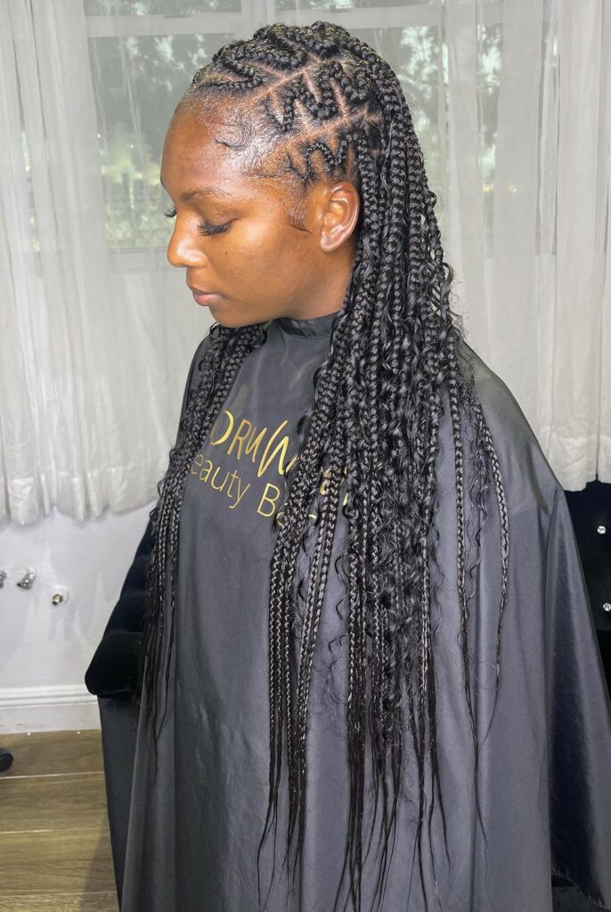 Image of Zig Zag Braids With Curls in the style of Braids With Curls