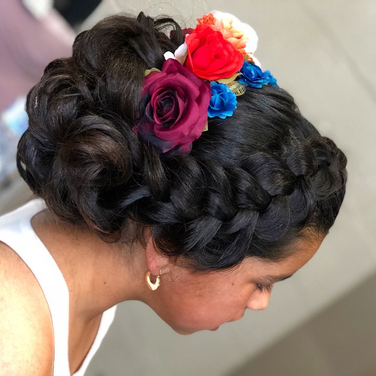 Mexican Braided Updo in the style of Mexican Braids