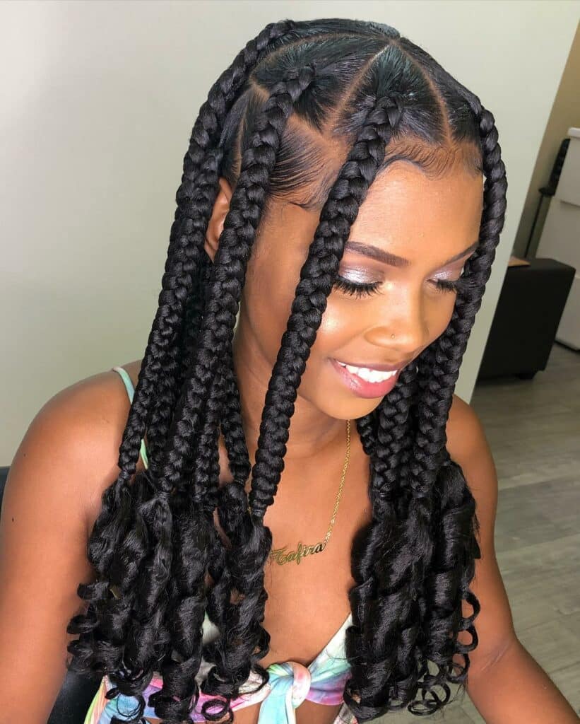 Picture of Coi Leray Braids With Triangle Parts style