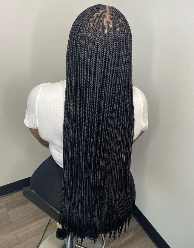 Picture of Extra Small Knotless Braids in the style of Micro Braids