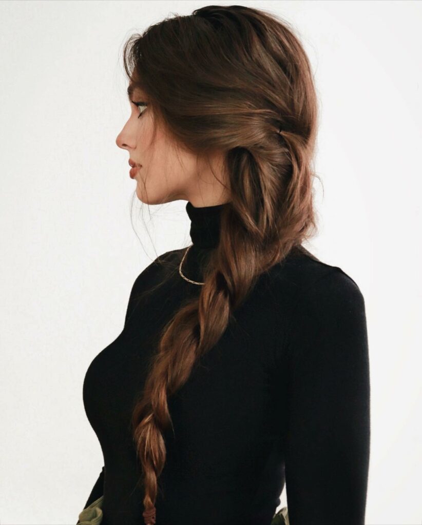 Picture of Messy Side Braid as a hairstyle with braids on the side