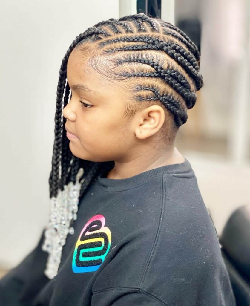 Picture of Scalp Braids to the Side as a hairstyle with braids on the side