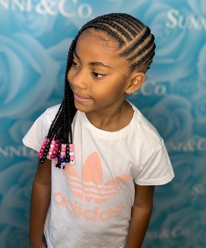 Picture of Side Braids With Beads as a hairstyle with braids on the side