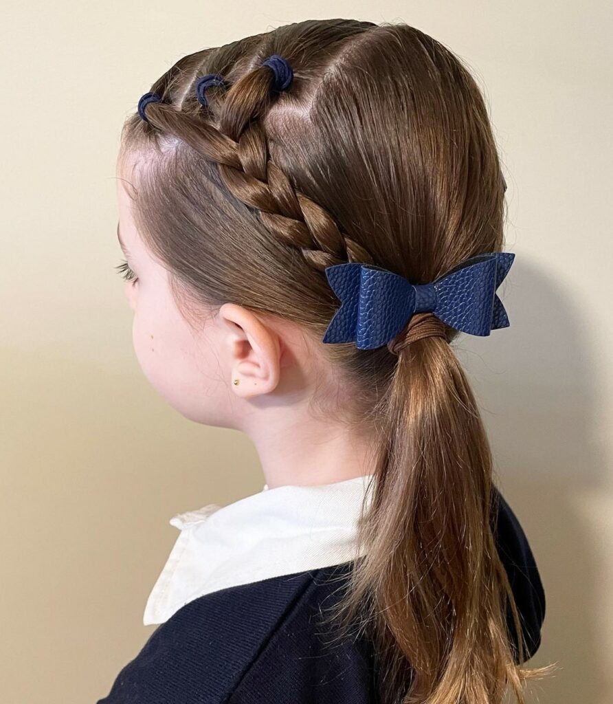 Picture of Side Braids With Ponytail as a hairstyle with braids on the side