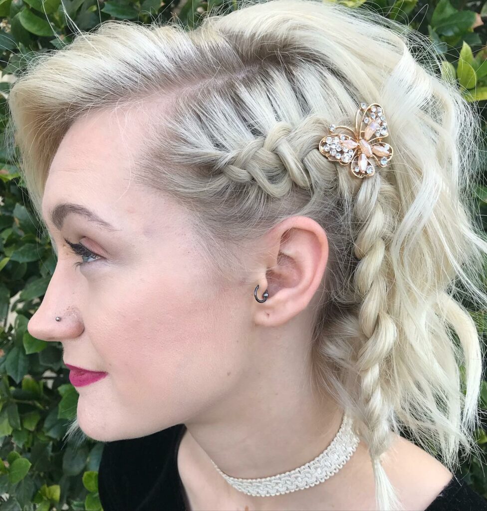 Picture of Side Braids for Short Hair as a hairstyle with braids on the side