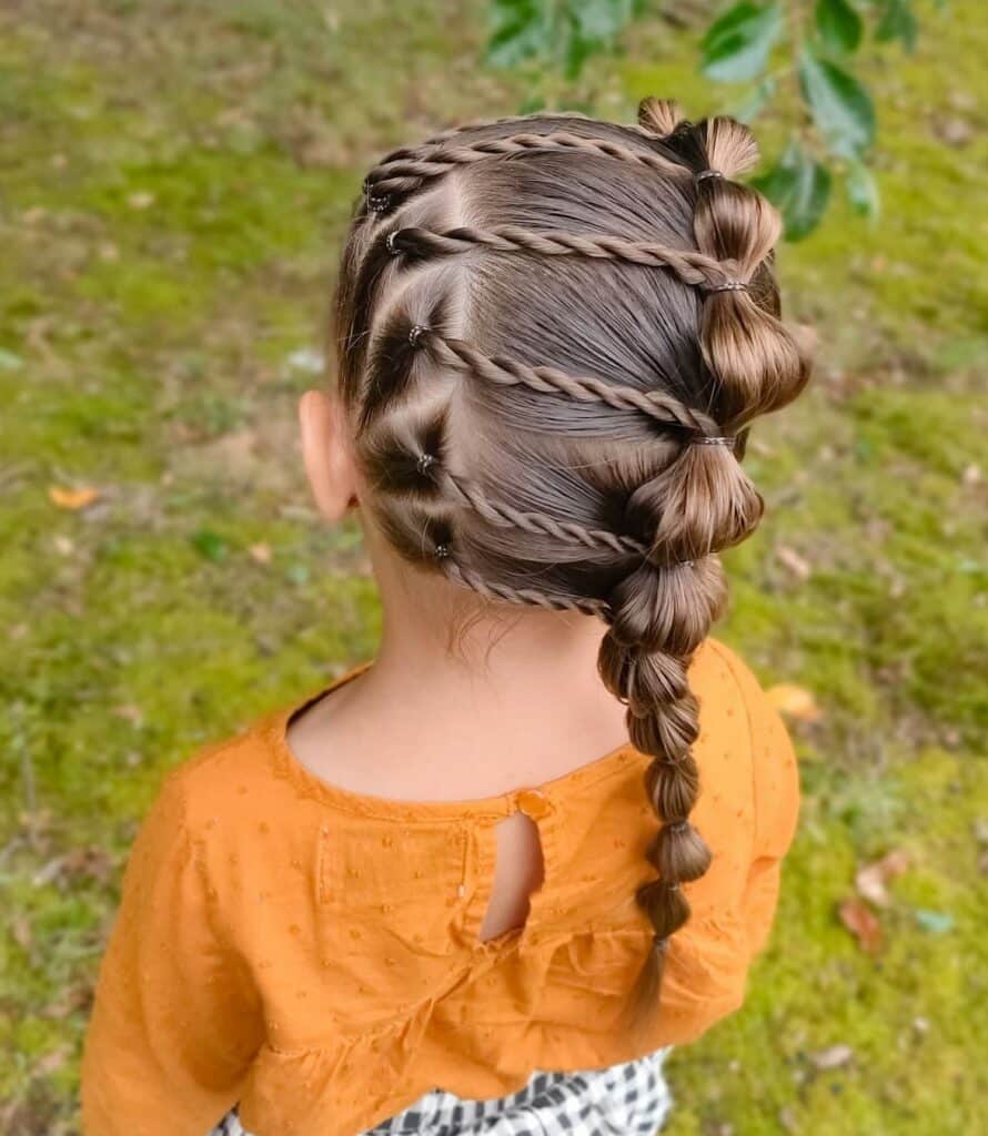 Picture of Side Bubble Braid as a hairstyle with braids on the side