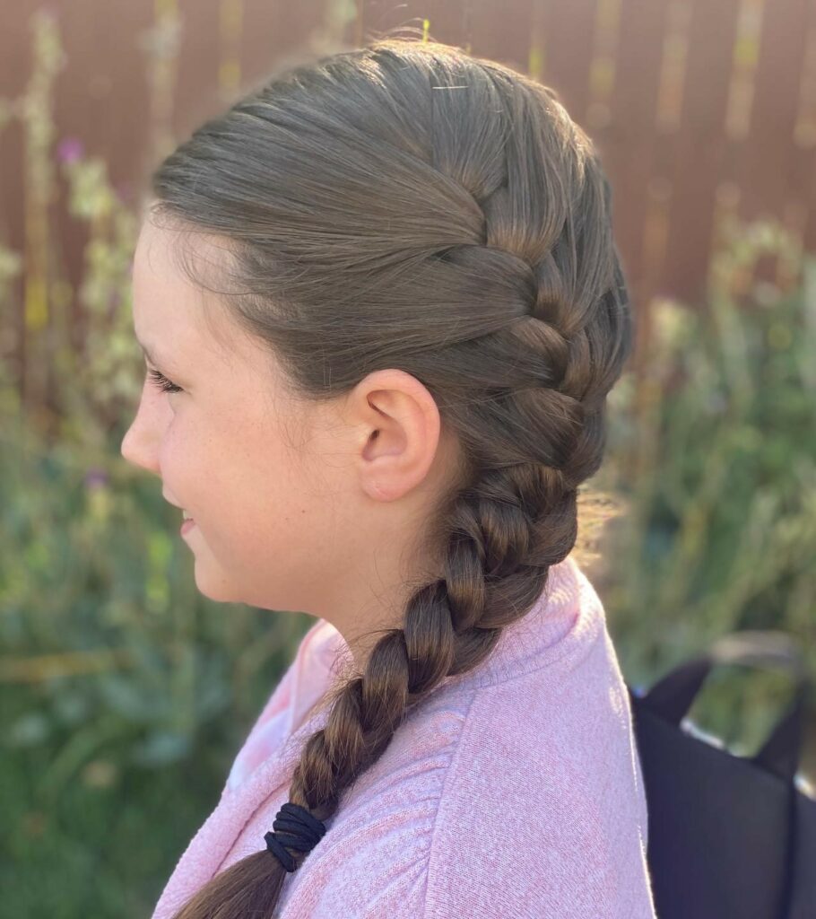 Picture of Side French Braid as a hairstyle with braids on the side