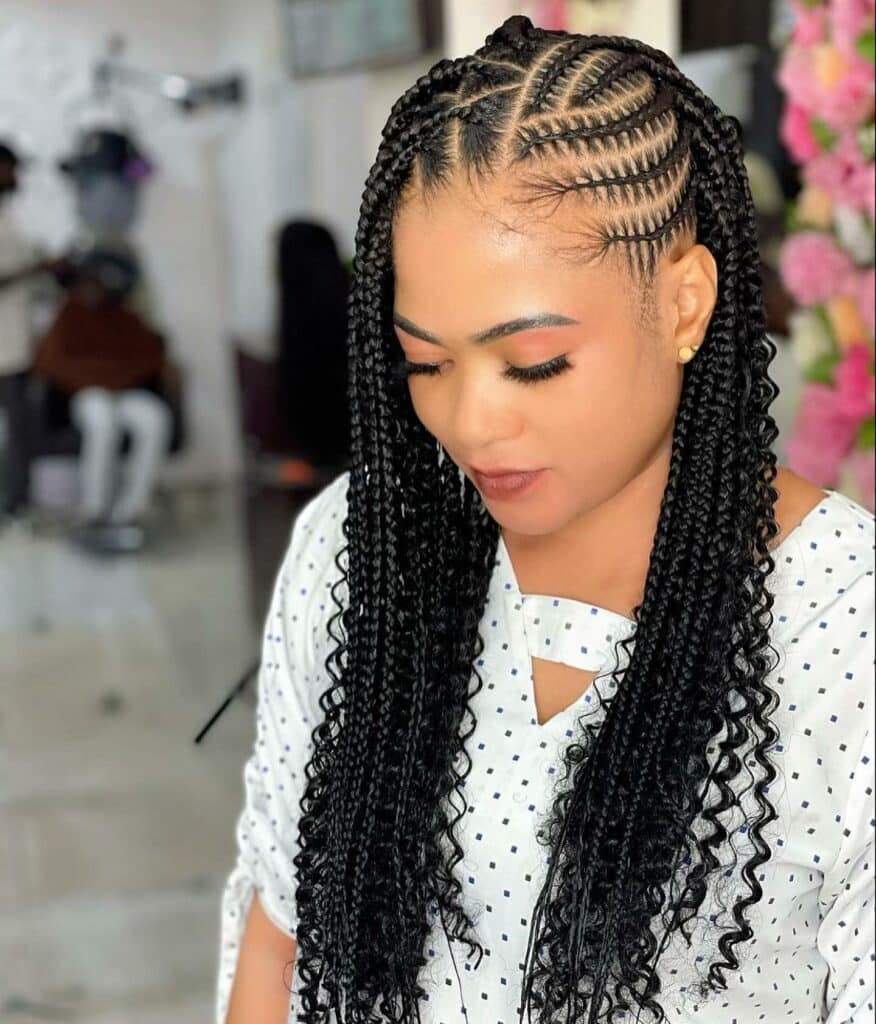 Picture of Side Goddess Braids as a hairstyle with braids on the side