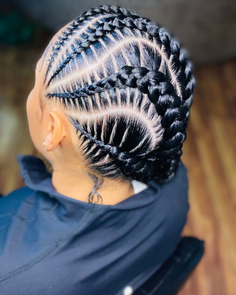 Picture of Side Stitch Braids as a hairstyle with braids on the side