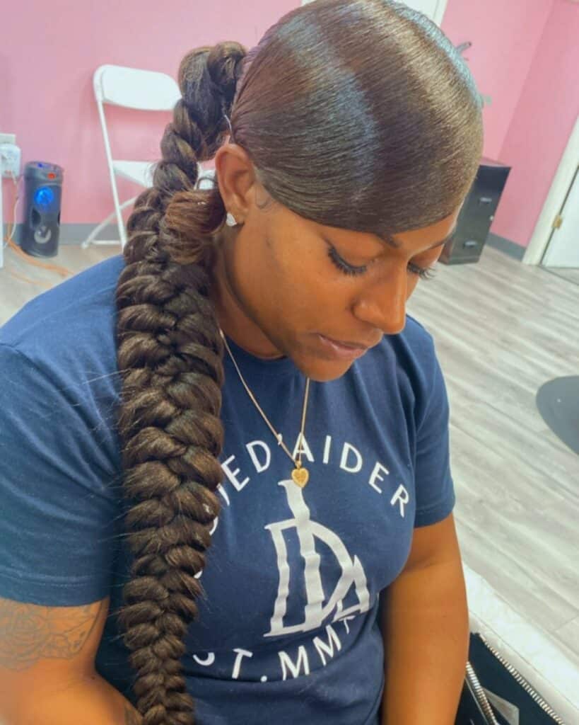 Picture of Side Swoop With Braid as a hairstyle with braids on the side