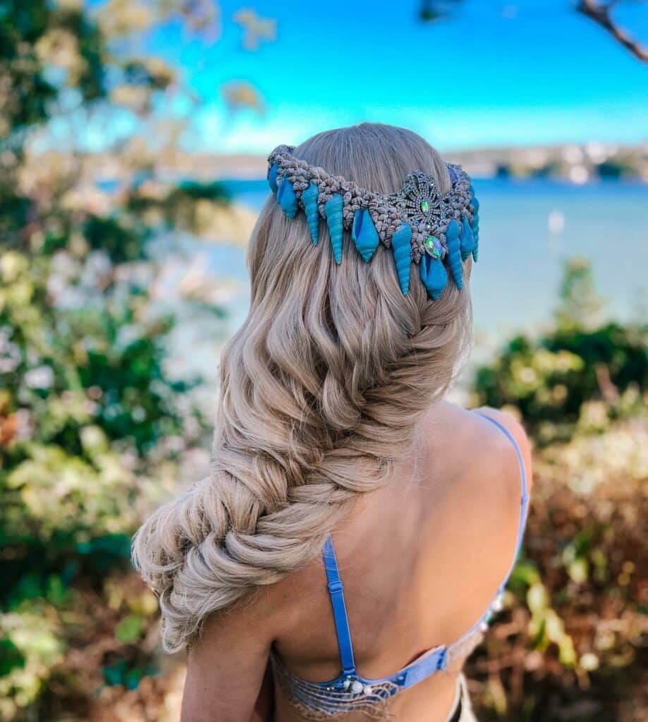Picture of Sideswept Fishtail Braid as a hairstyle with braids on the side