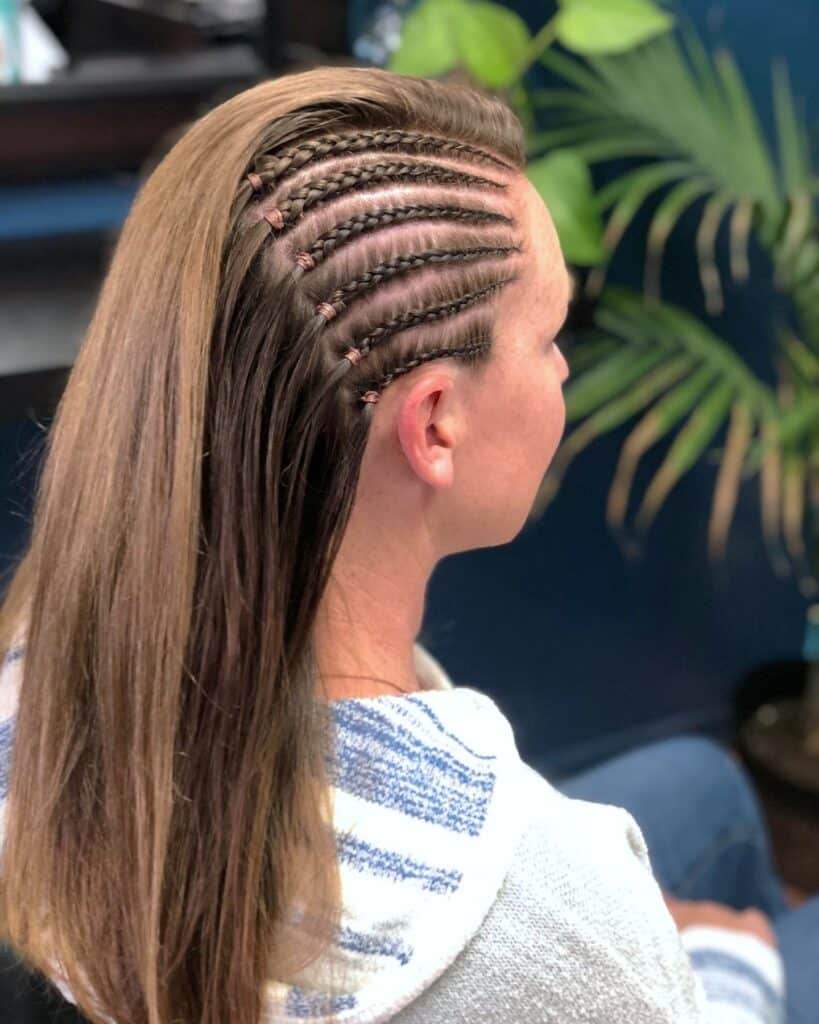 Picture of Six Side Braids as a hairstyle with braids on the side