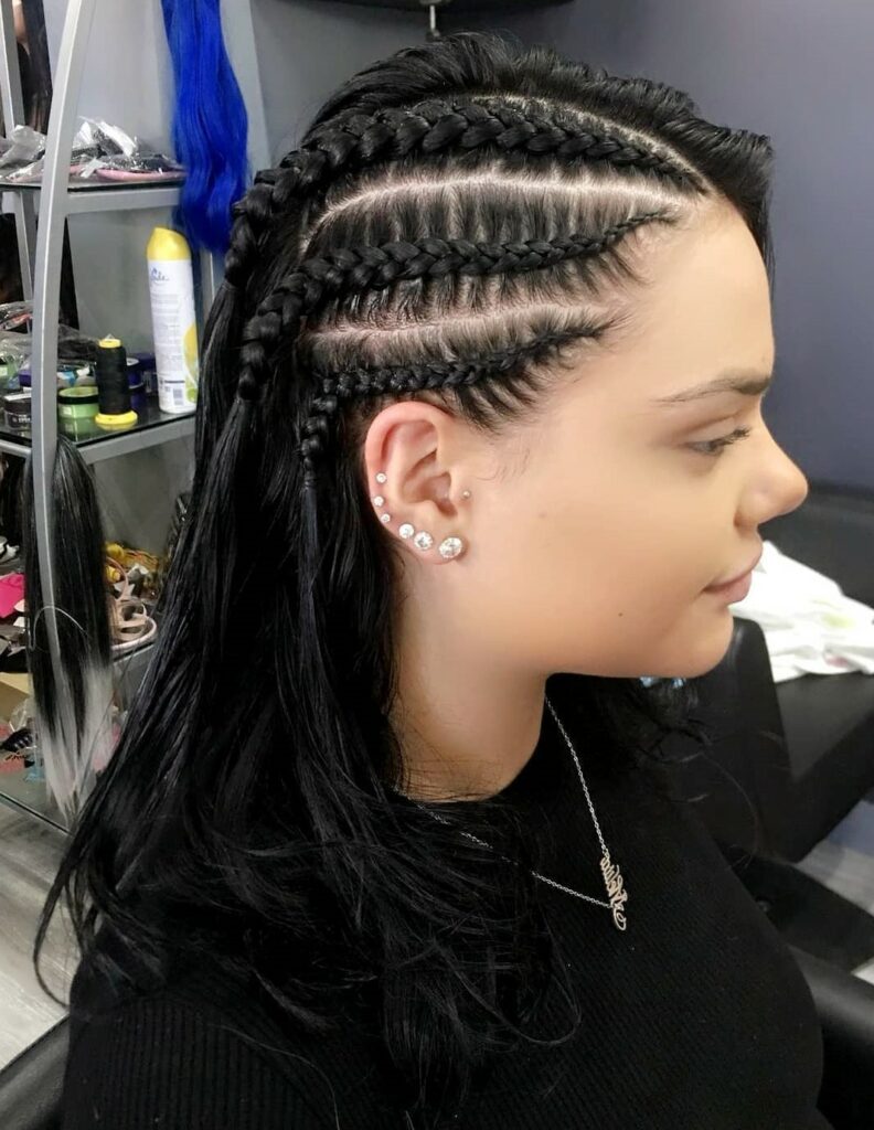 Picture of Three Side Braids as a hairstyle with braids on the side