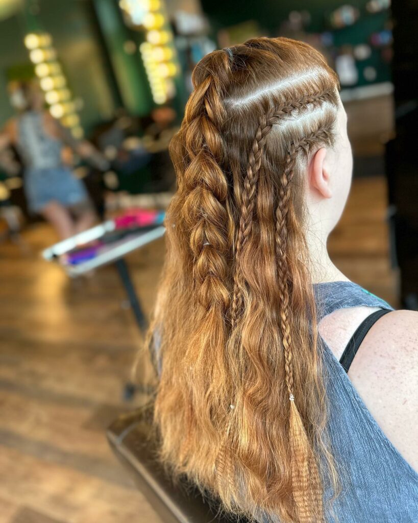 Picture of Viking Braid With Side Braids as a hairstyle with braids on the side