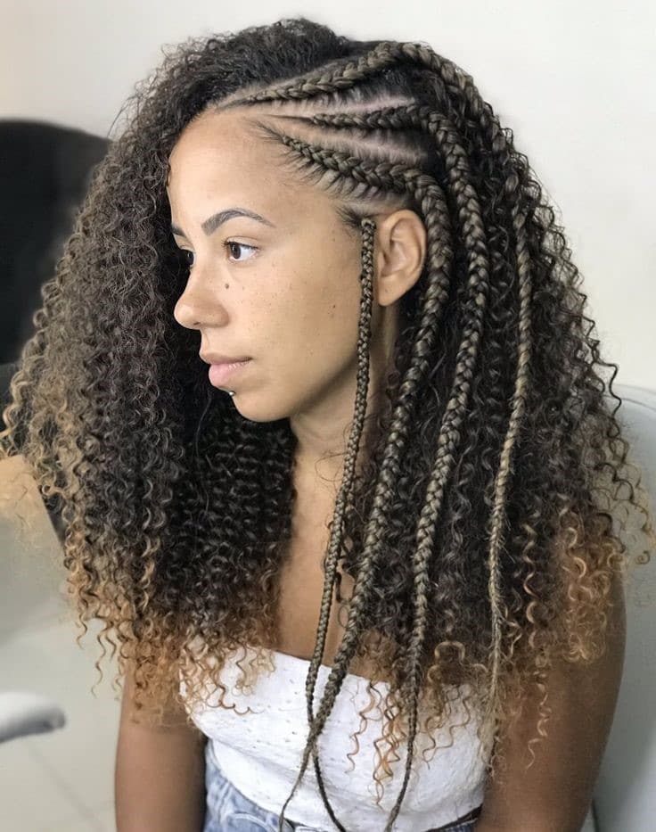 Side Braids Weave a hairstyle for thin hair