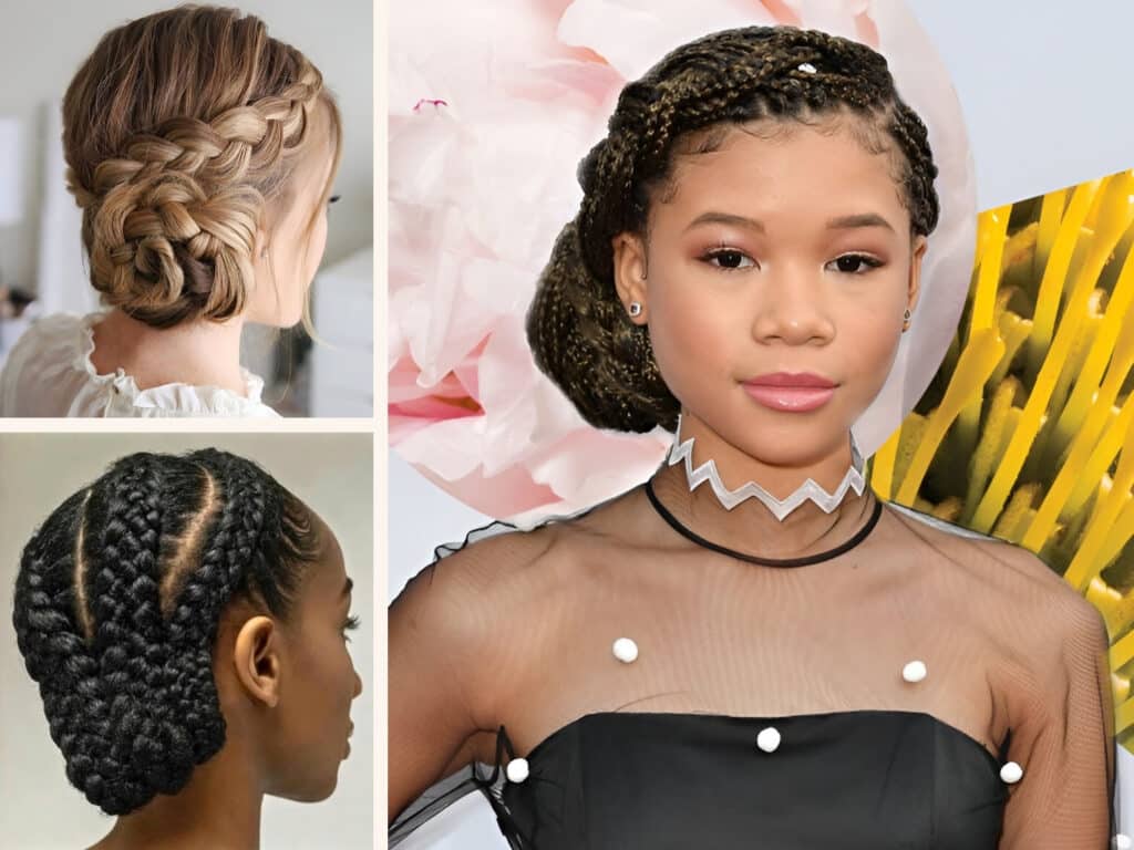 Side Bun With Braids Hairstyles